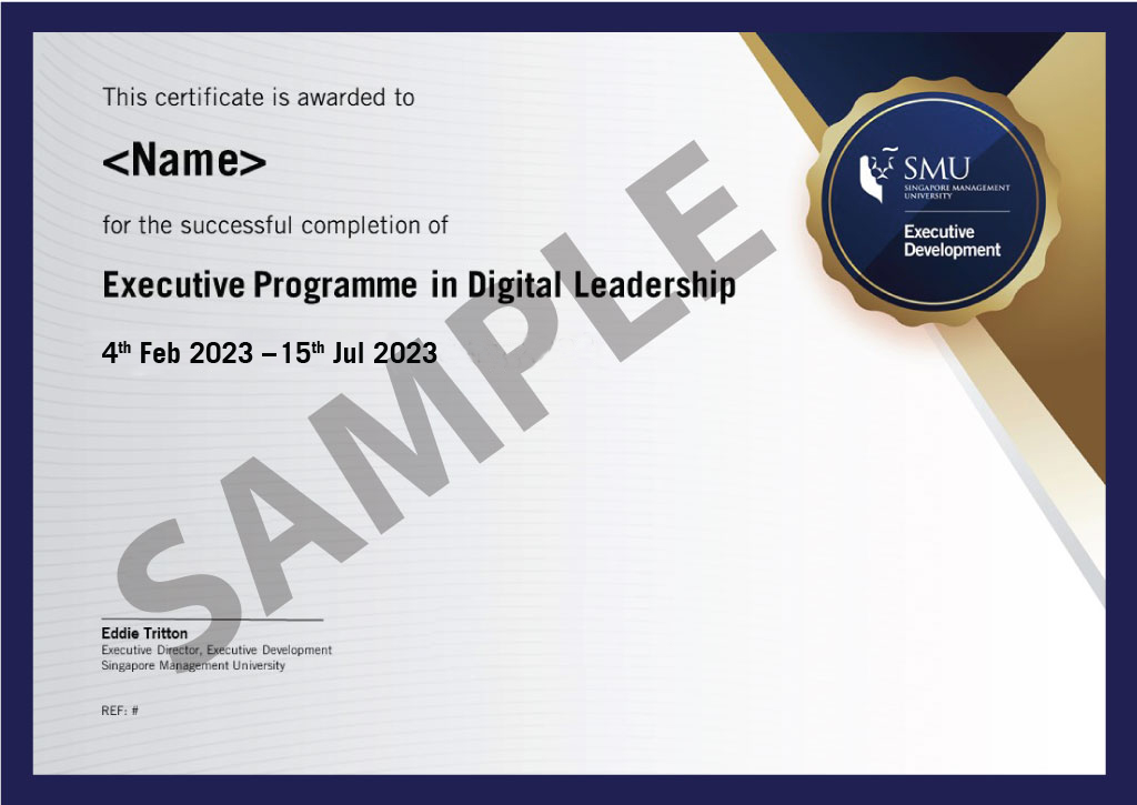 SMU Executive Programme in Digital Leadership Certificate